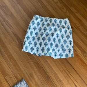White and Blue Patterned Skirt